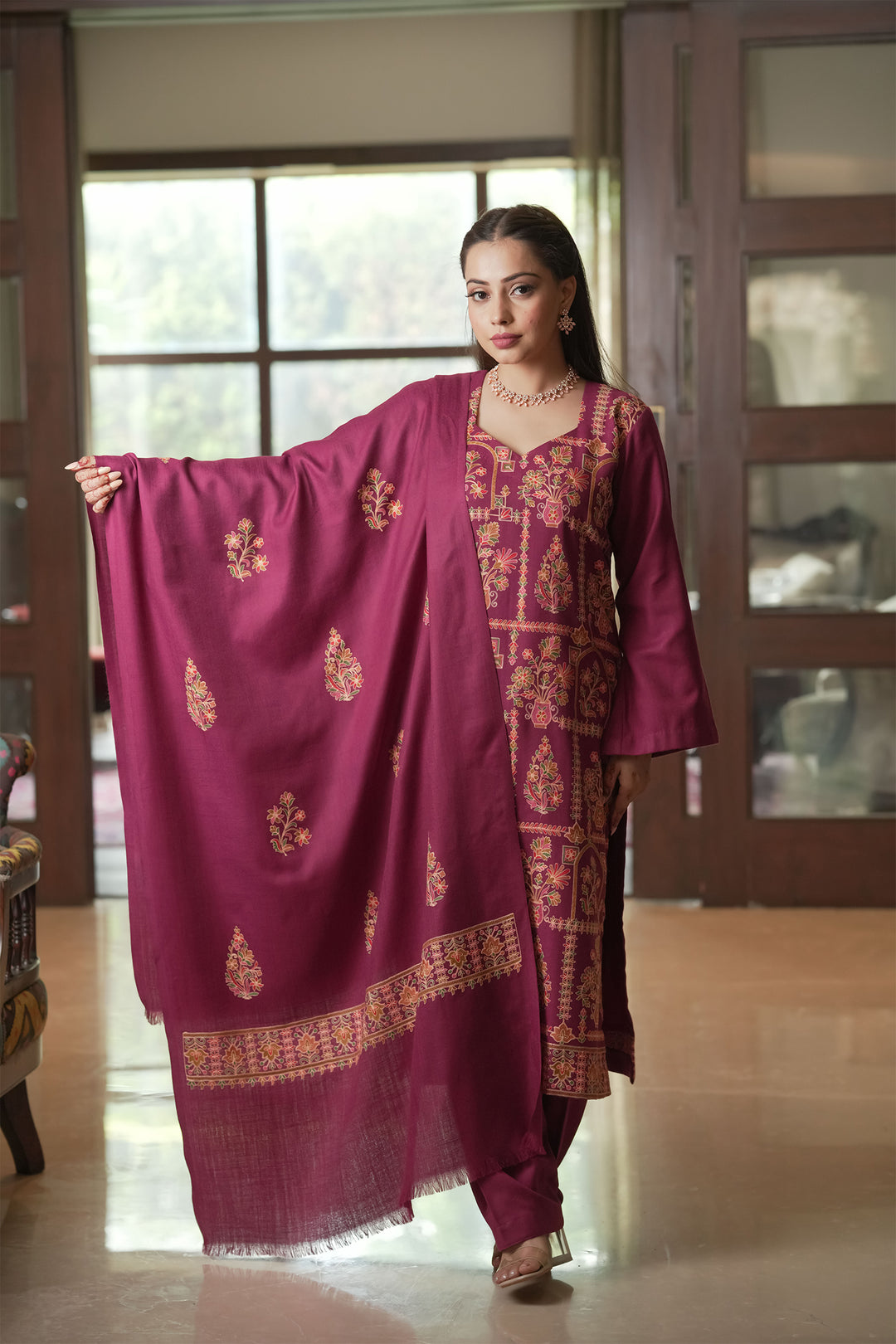 Kajol Jaal Embroidered Unstitched Suit