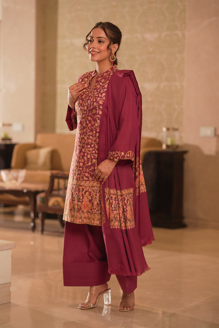 Deepika Figurative Jaal Embroidered Unstitched Suit