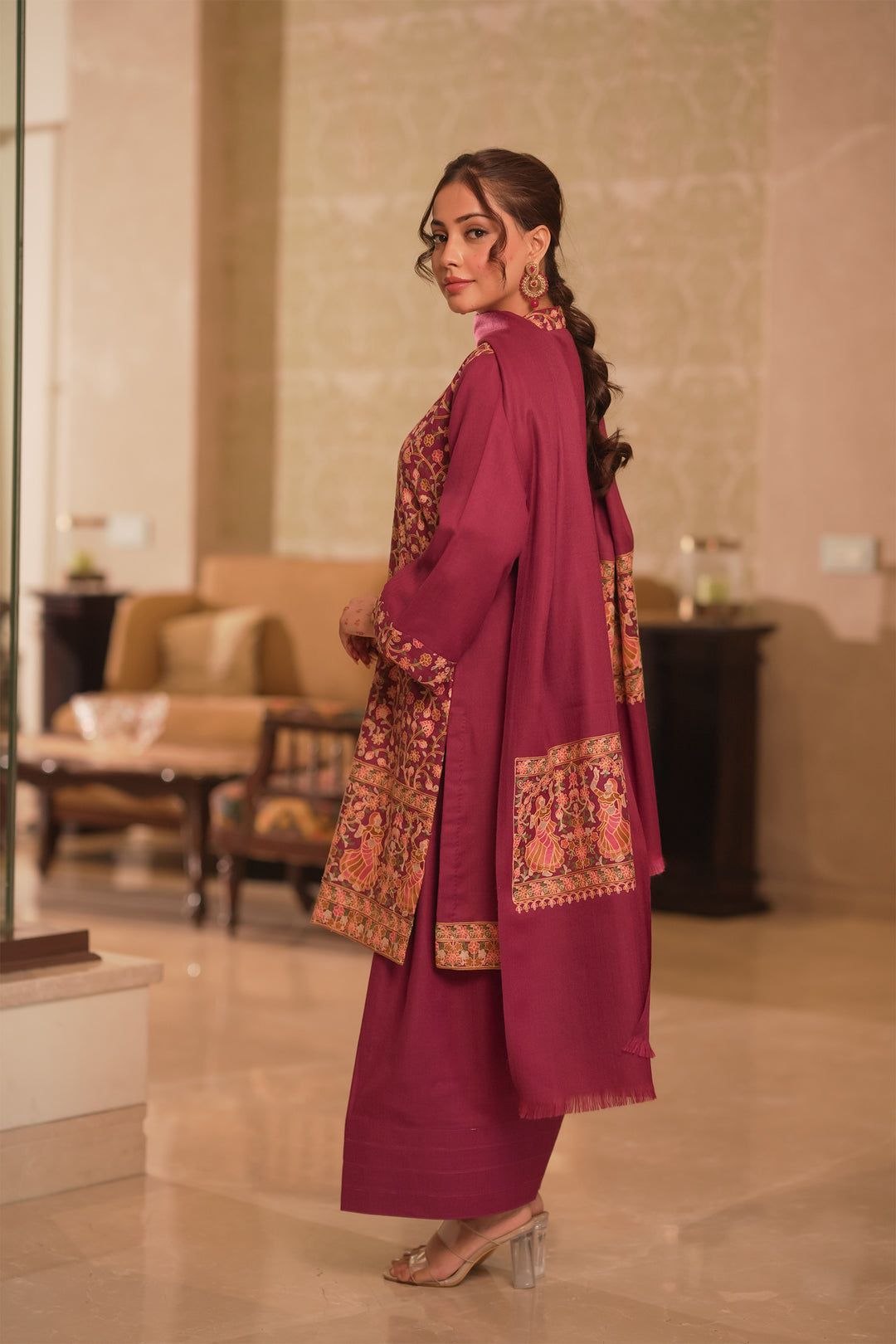 Deepika Figurative Jaal Embroidered Unstitched Suit