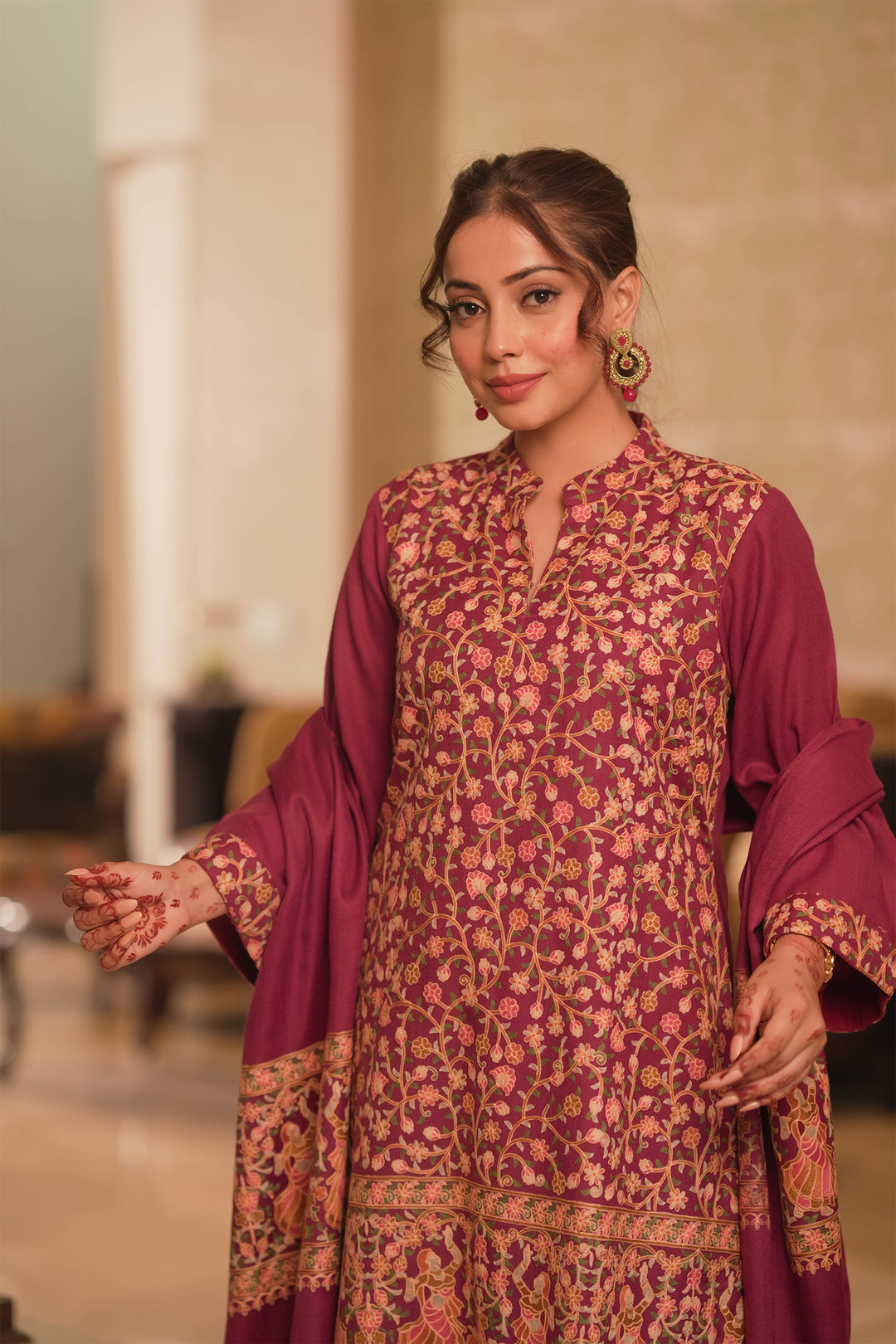 Deepika Figurative Jaal Embroidered Unstitched Suit