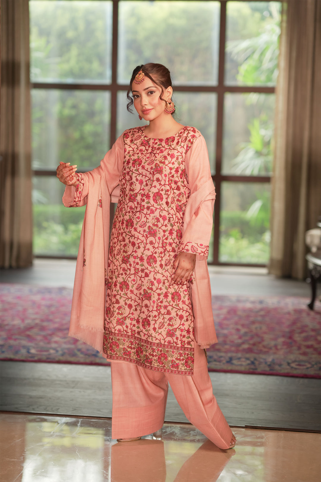 Karishma Figurative Jaal Embroidered Unstitched Suit