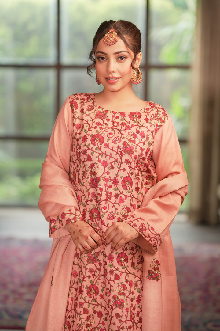 Karishma Figurative Jaal Embroidered Unstitched Suit