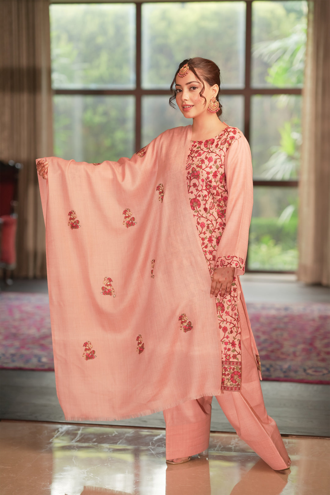 Karishma Figurative Jaal Embroidered Unstitched Suit