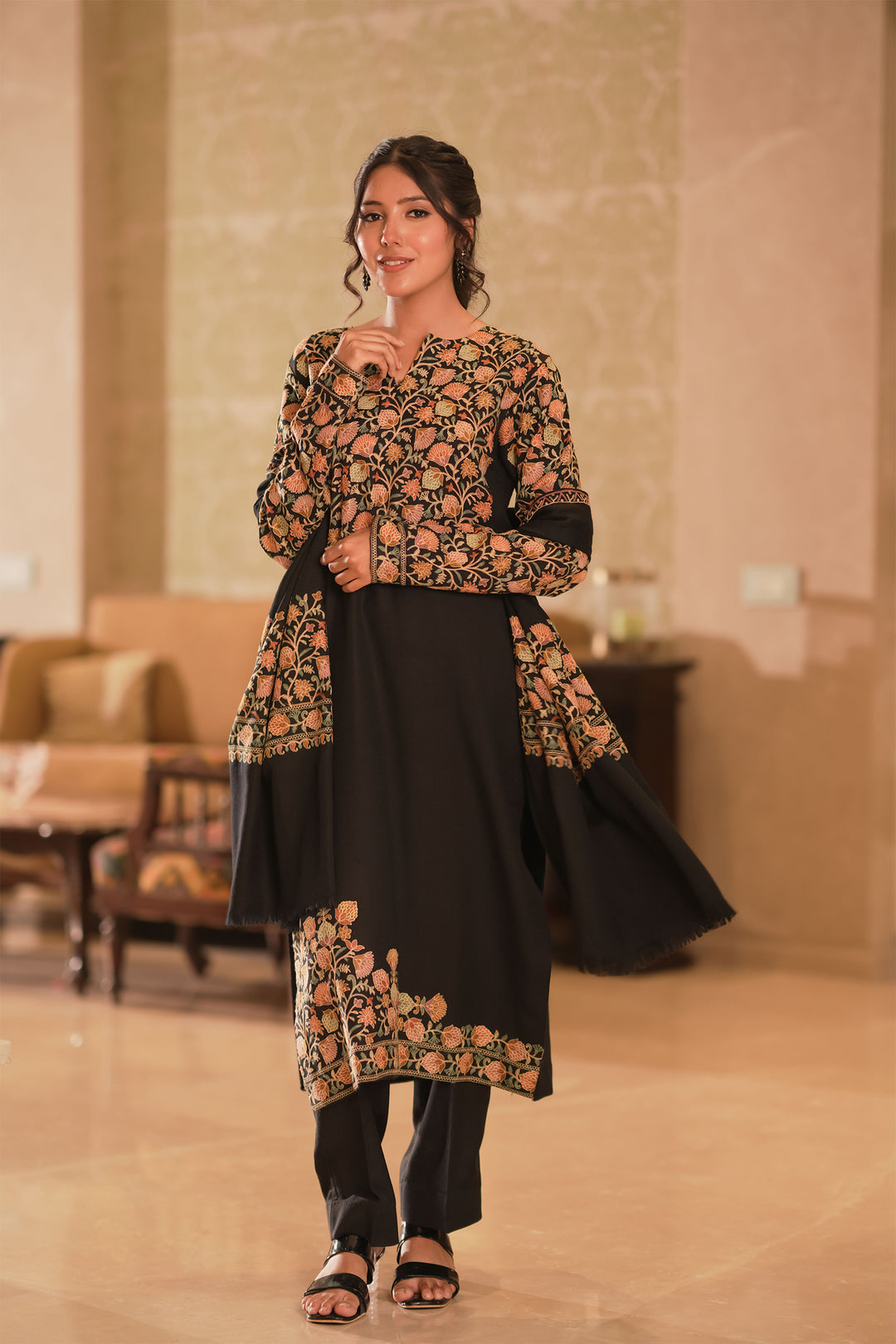 Aatika Embroidered Unstitched Suit With Sleeve Design