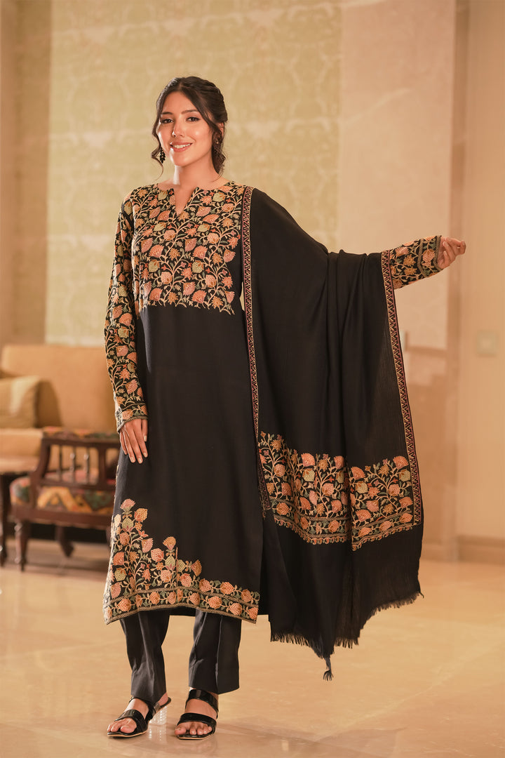 Aatika Embroidered Unstitched Suit With Sleeve Design