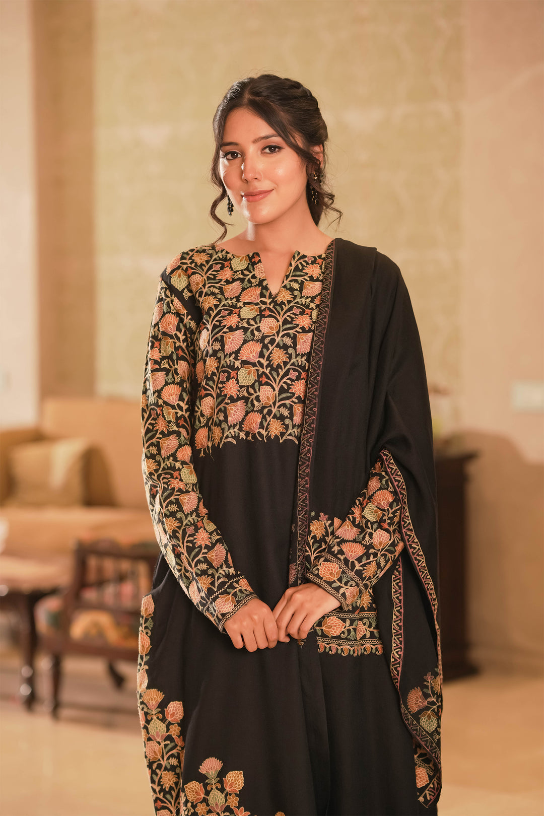 Aatika Embroidered Unstitched Suit With Sleeve Design