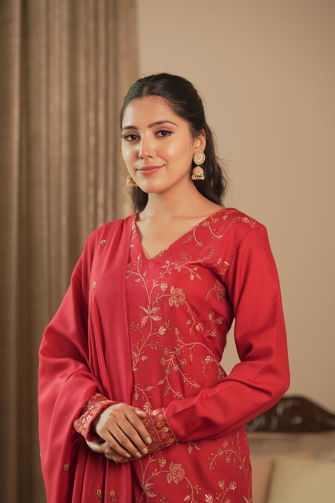 Madhubala Embroidered Unstitched Suit With Zari