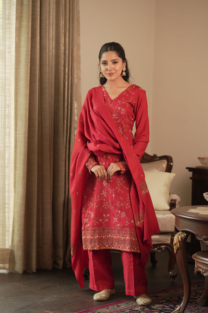 Madhubala Embroidered Unstitched Suit With Zari