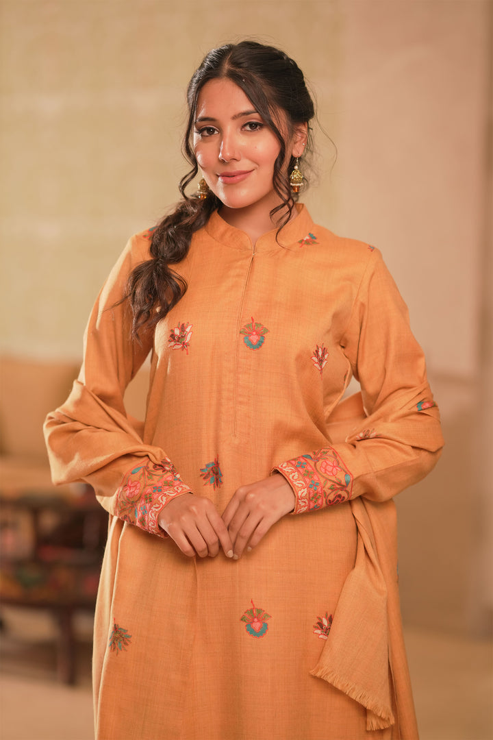 Sonam Double Bordered Unstitched Suit With Buti Dupatta