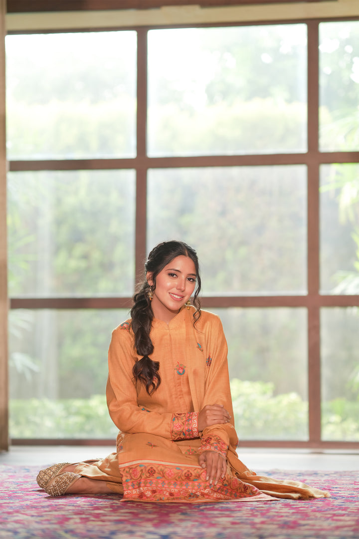 Sonam Double Bordered Unstitched Suit With Buti Dupatta