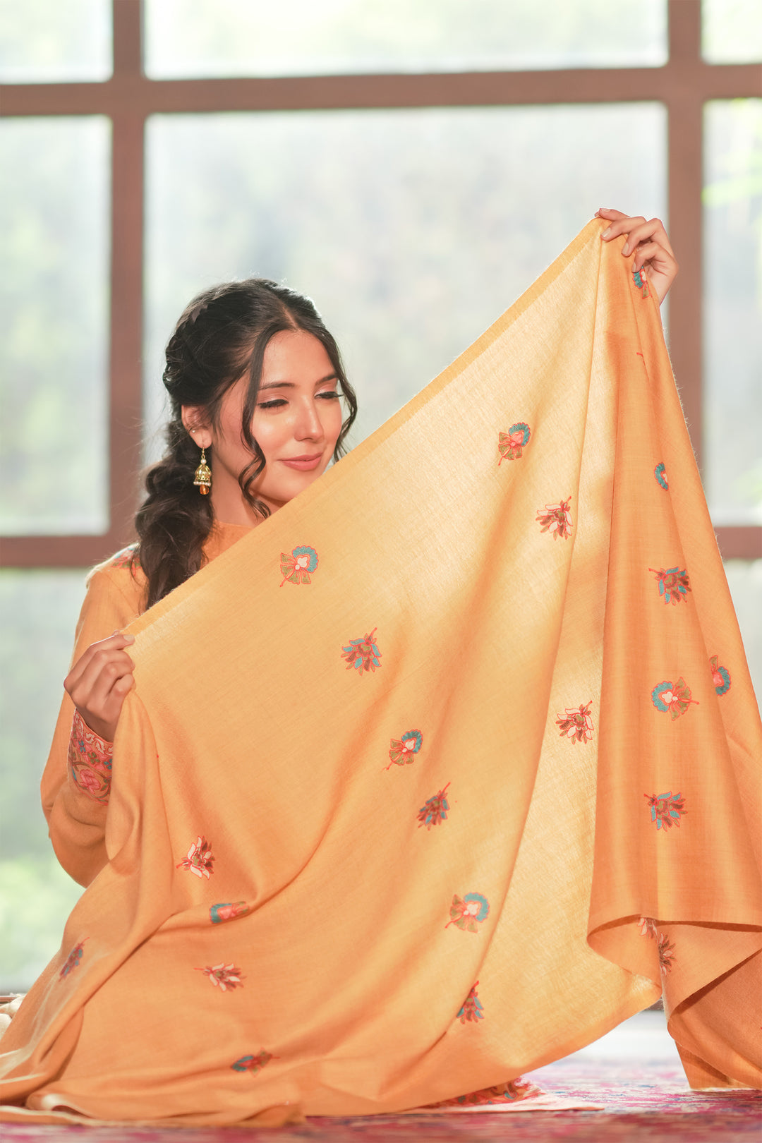 Sonam Double Bordered Unstitched Suit With Buti Dupatta