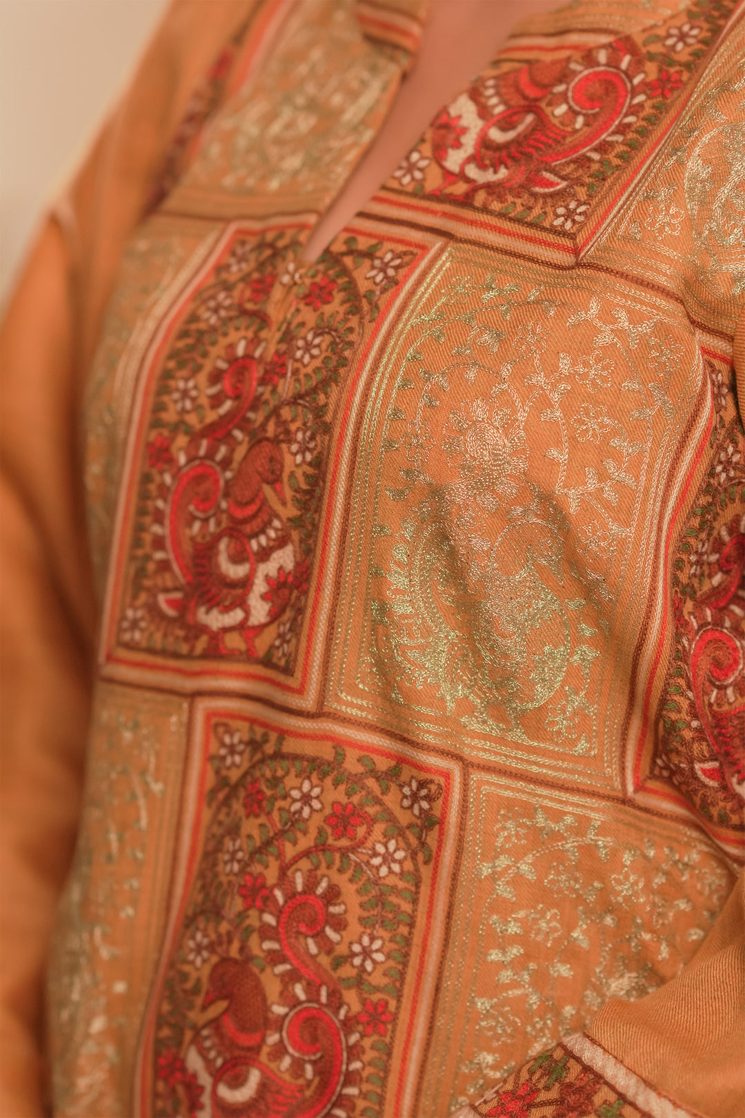 Katrina - Peacock Jaal Unstitched Suit With Detailed Dupatta