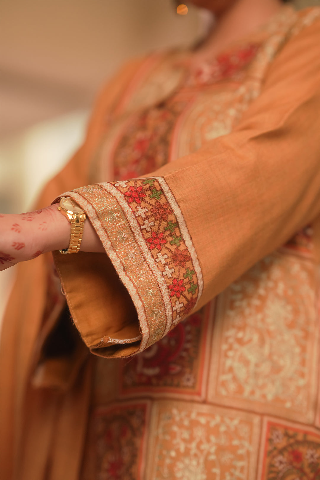 Katrina - Peacock Jaal Unstitched Suit With Detailed Dupatta