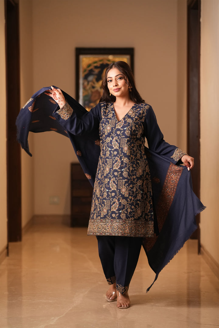 Mahima Embroidered Unstitched Suit With Zari