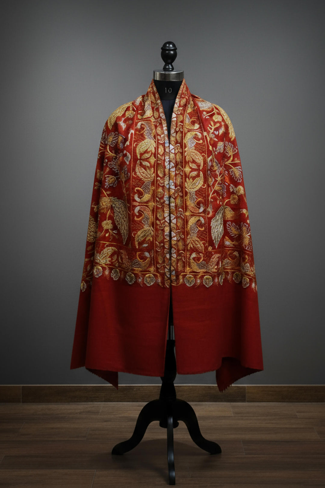 Zari Jaal (Chain-Stitched) Embroidered Stole For Women