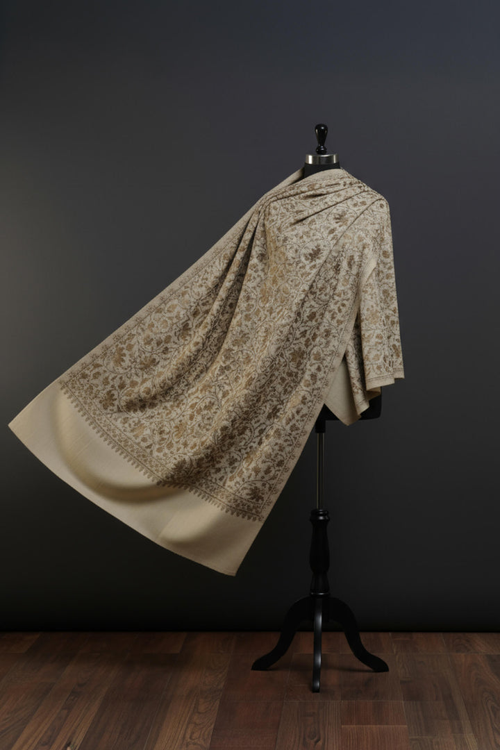 Chinar (Chain Stitch) Embroidered Jaal Stole For Women