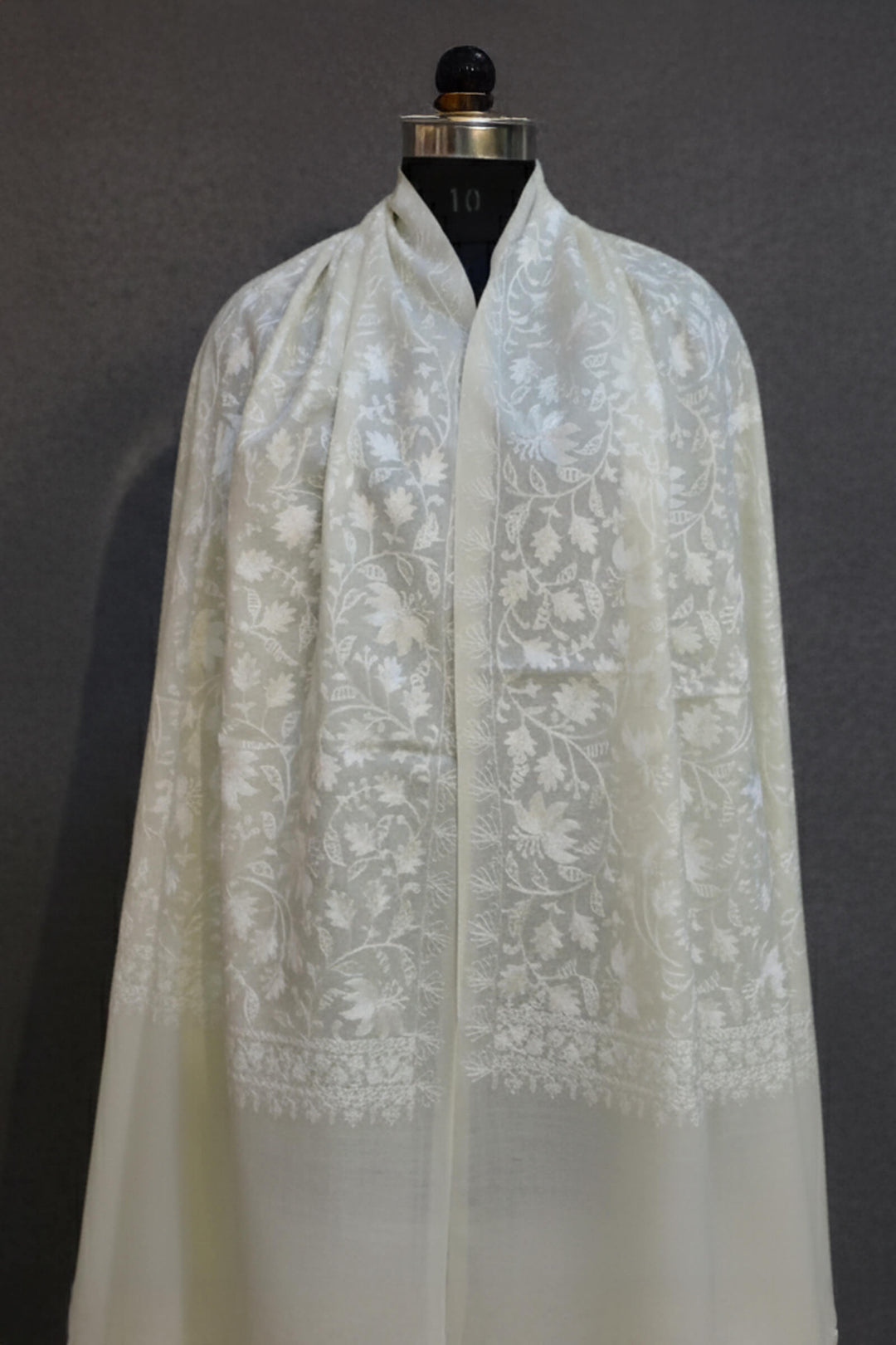 Chinar (Chain Stitch) Embroidered Jaal Stole For Women