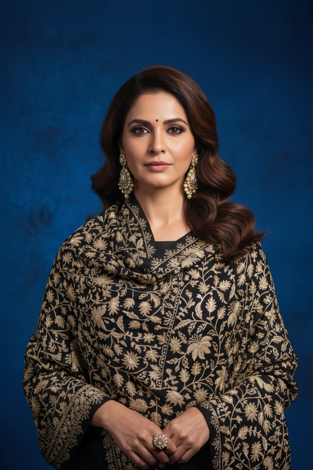 Chinar (Chain Stitch) Embroidered Jaal Stole For Women