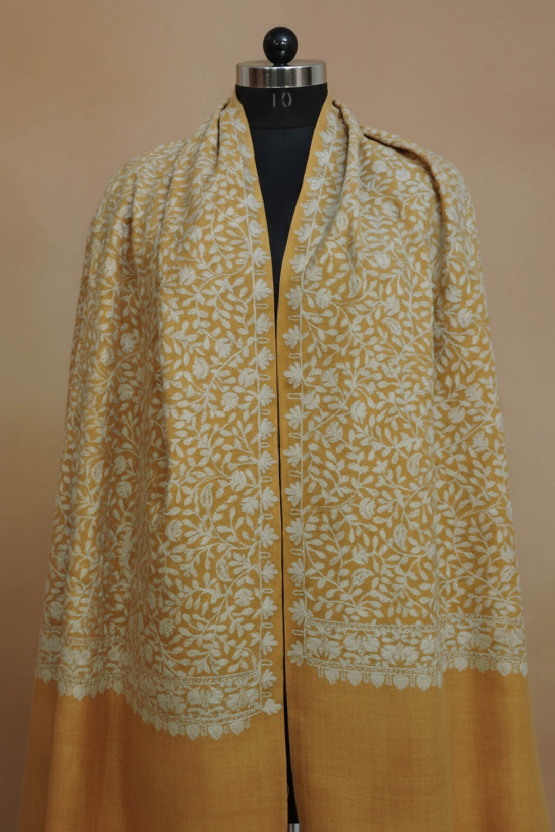 Chain Stitched Monotone Embroidered Shawl For Women