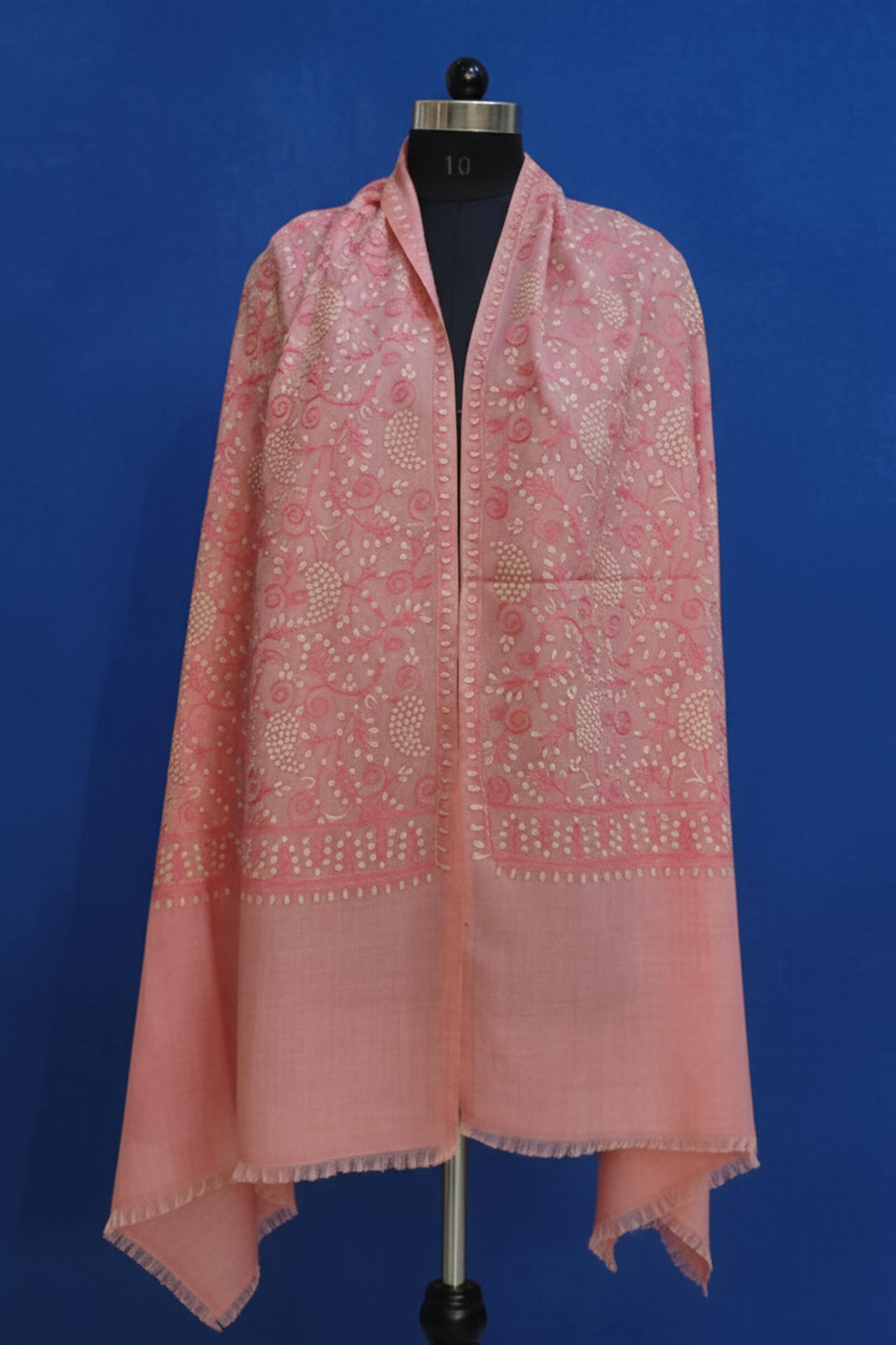 Dual Tone (Chain Stitch) Emroidered Jaal Stole For Women