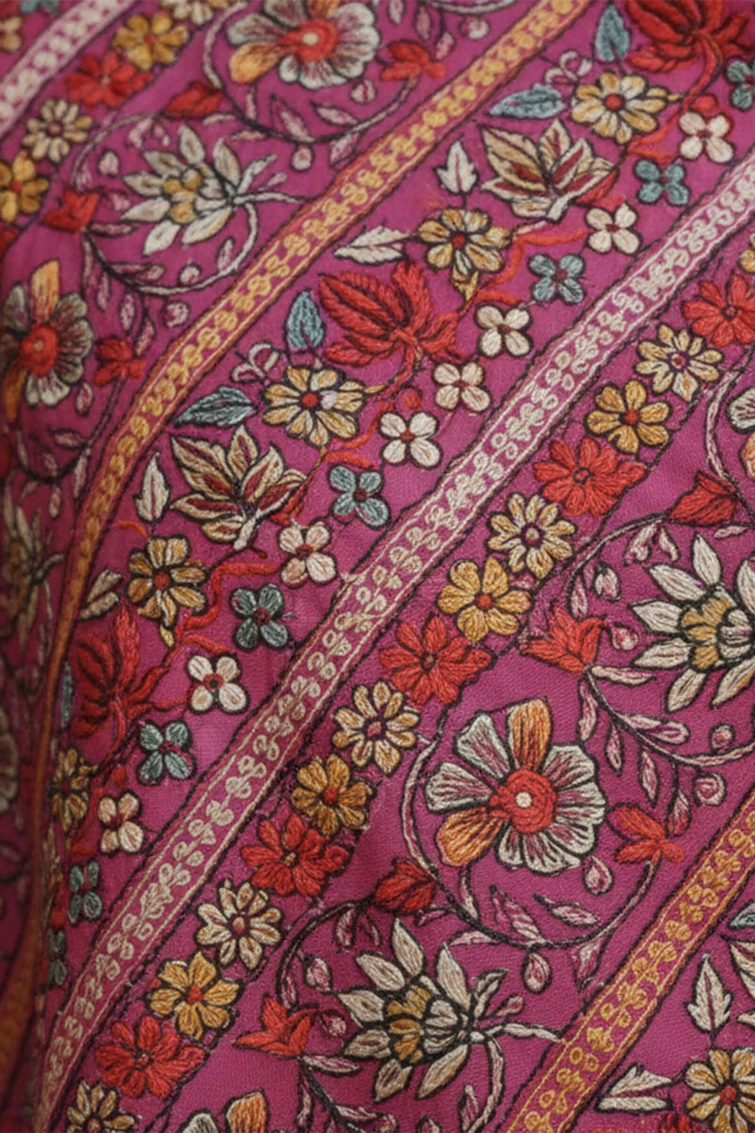 Multihead Chain Stitched Embroidered Stole For Women