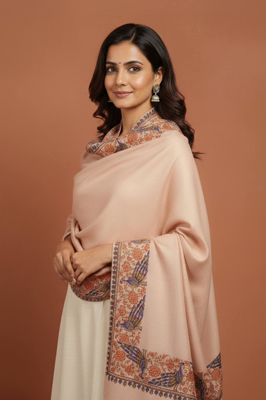 Multihead Border Embroidered Shawl For Women