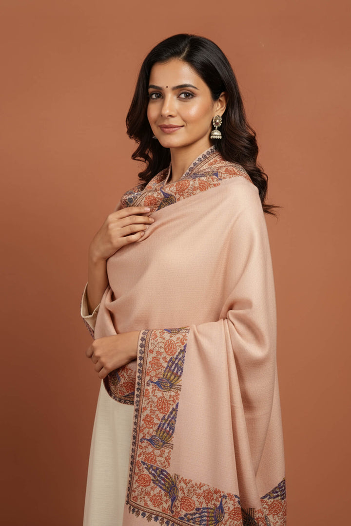 Multihead Border Embroidered Shawl For Women