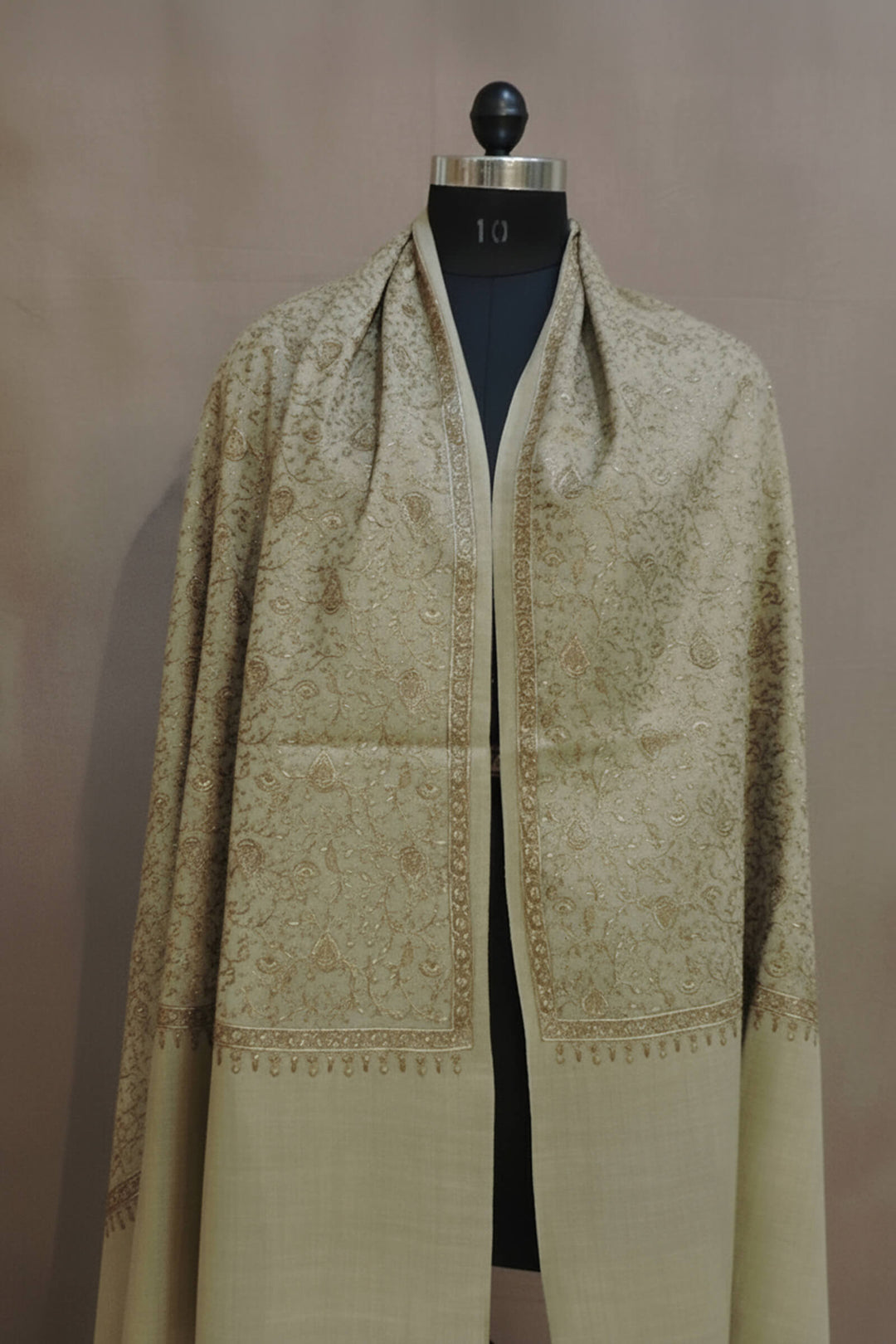 Multihaed Zari Embroidered Shawl For Women