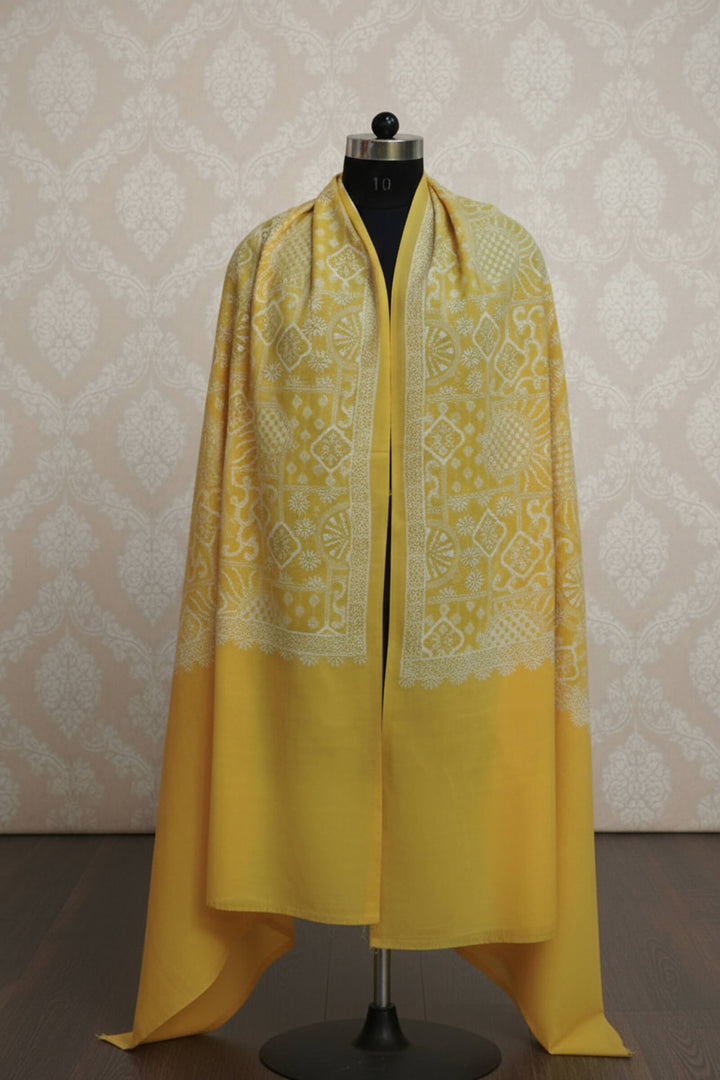 Monotone (Chatai-Style) Embroidered Shawl