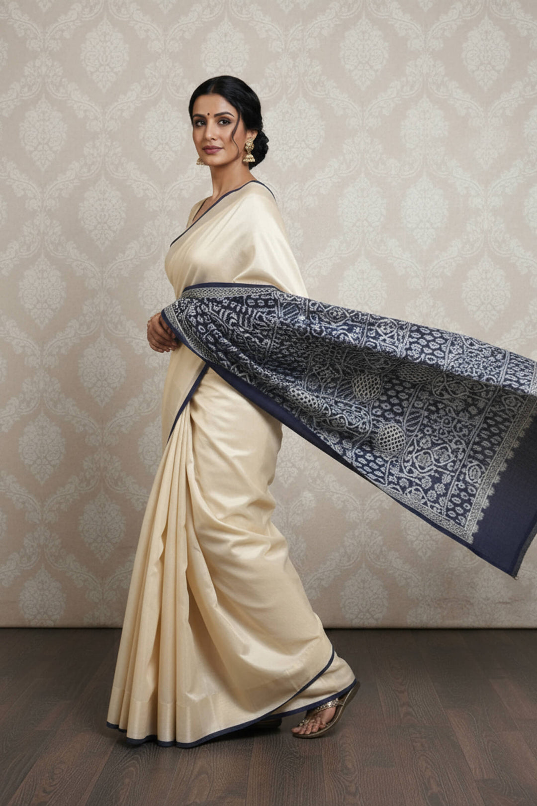 Monotone (Chatai-Style) Embroidered Shawl