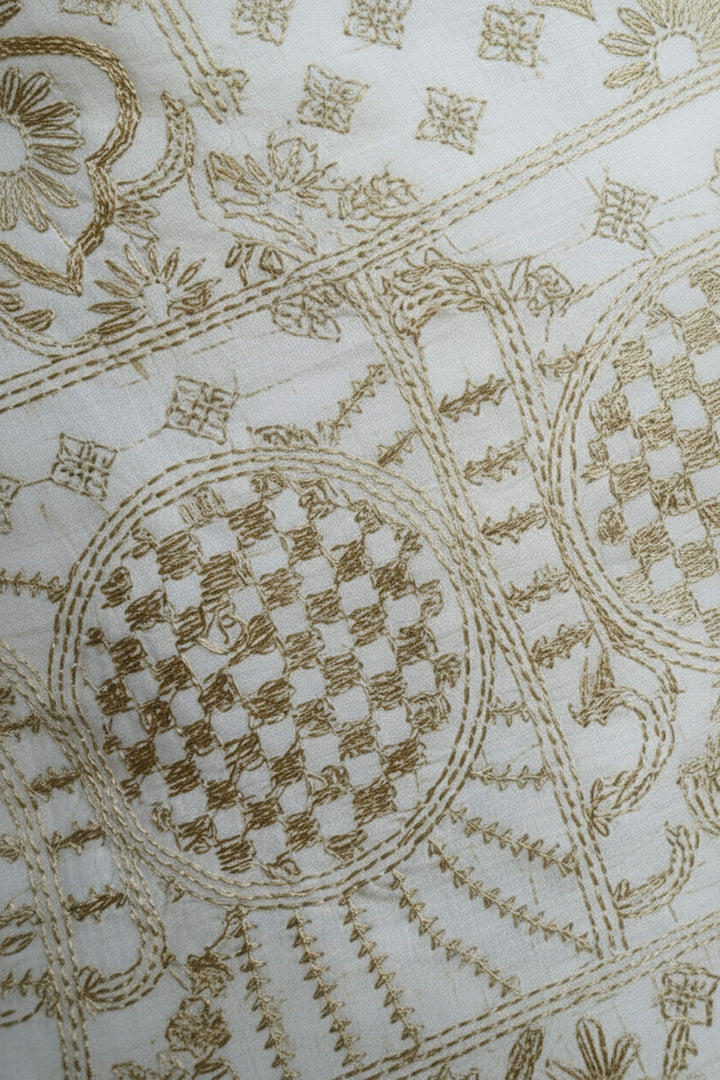 Monotone (Chatai-Style) Embroidered Shawl