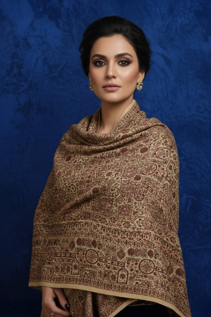 Multihead Indicate Jama Style Embroidered Shawl For Women