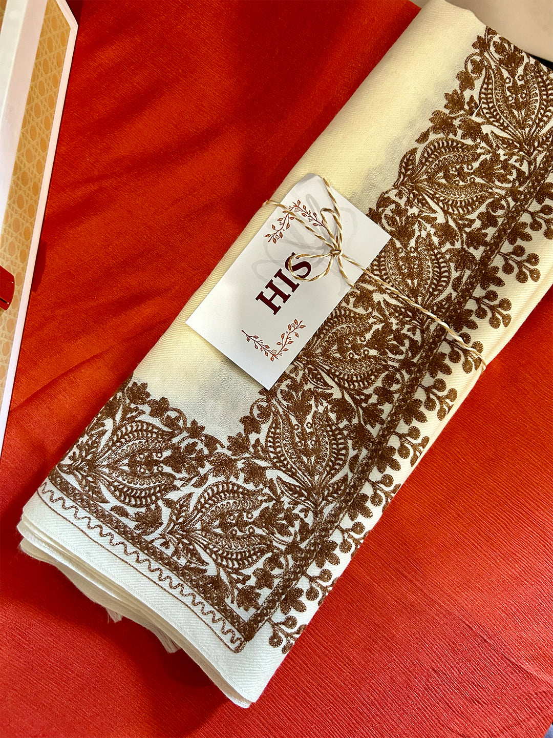 Machine Embroidered His & Her Shawl Set