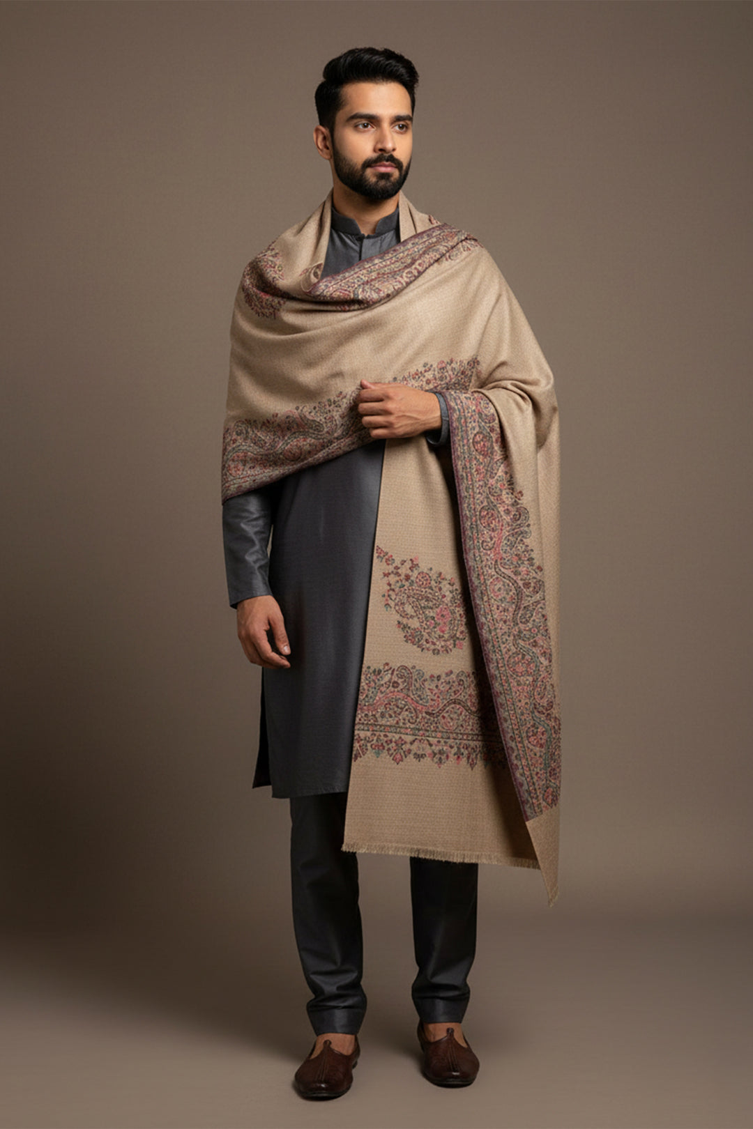 Kani Border Shawl for Men