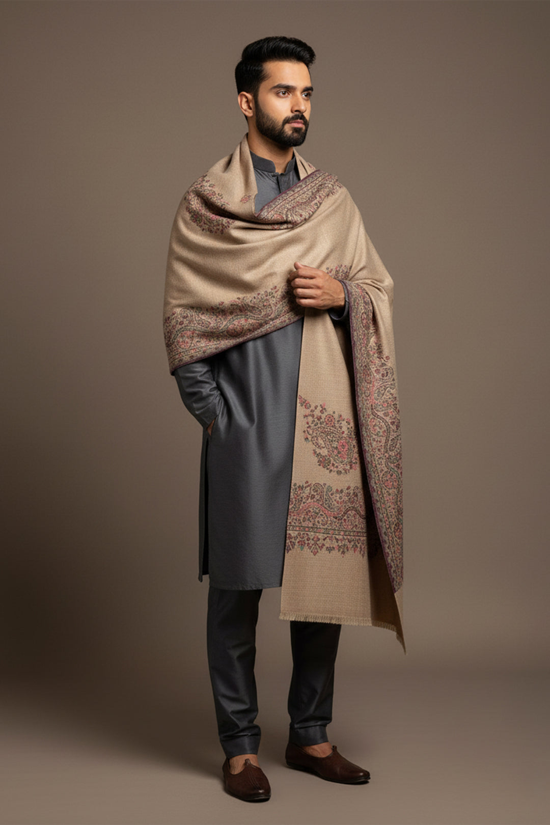 Kani Border Shawl for Men