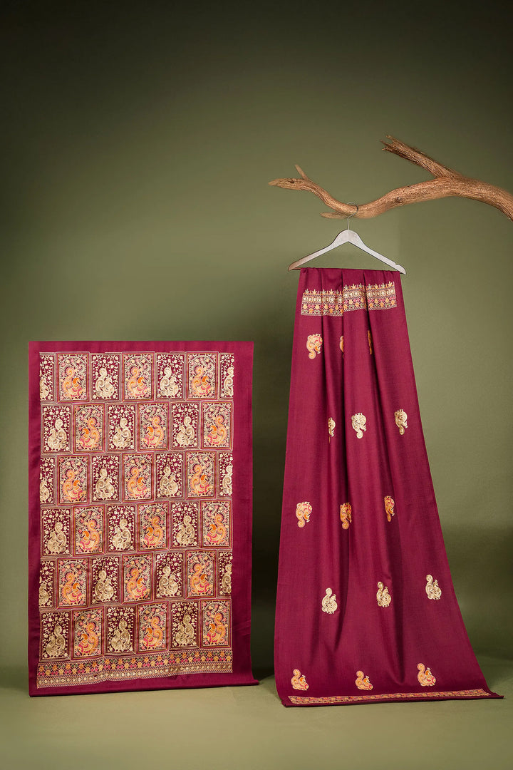 Katrina - Peacock Jaal Unstitched Suit With Detailed Dupatta