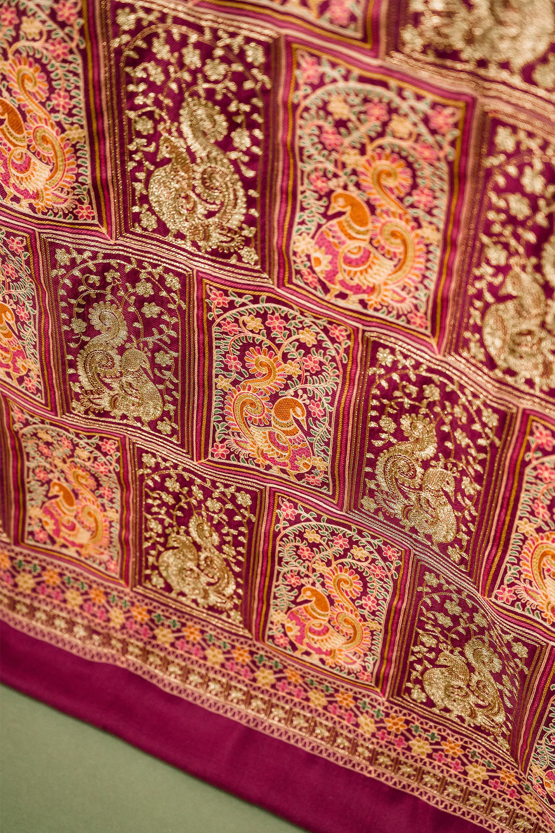 Katrina - Peacock Jaal Unstitched Suit With Detailed Dupatta