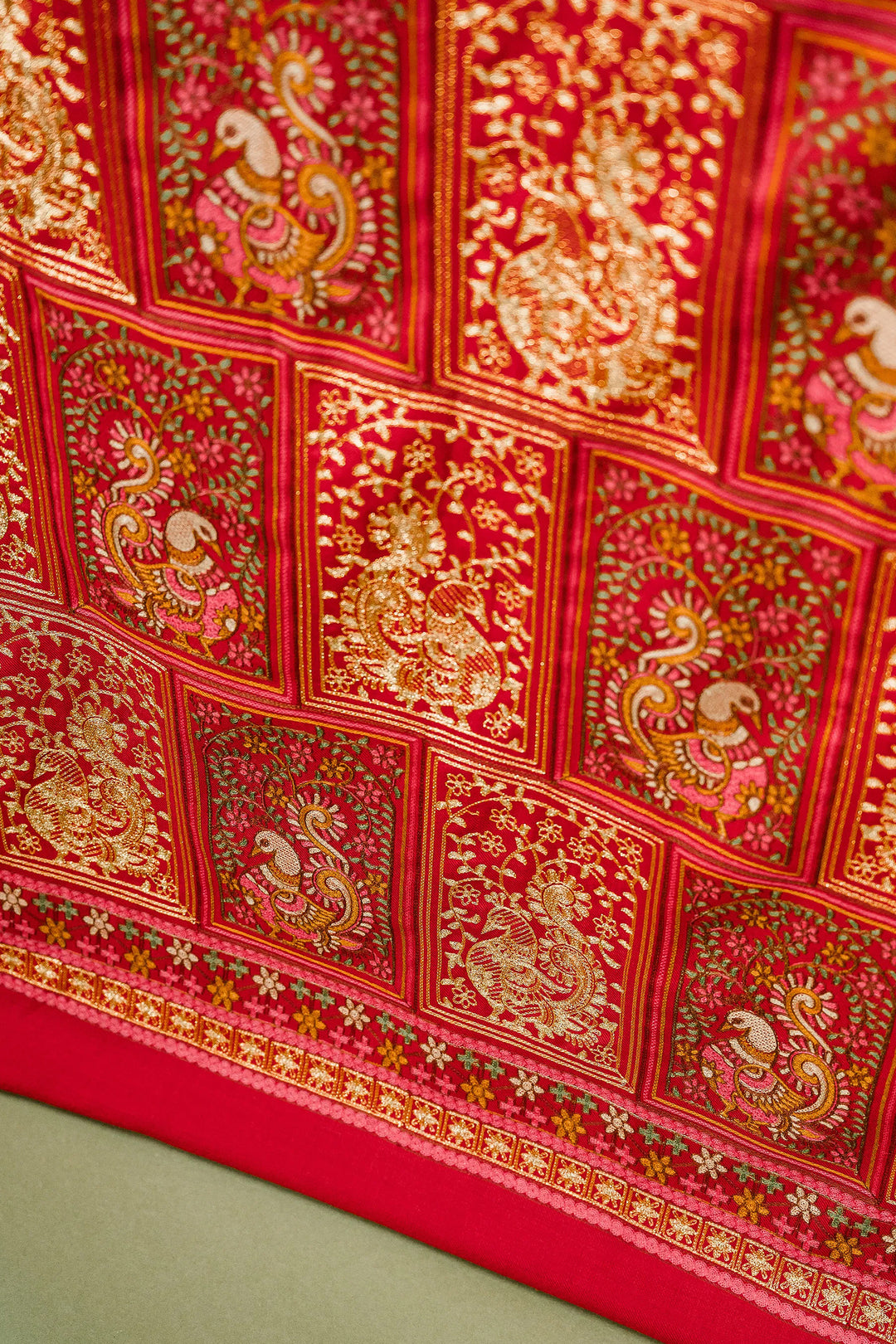 Katrina - Peacock Jaal Unstitched Suit With Detailed Dupatta