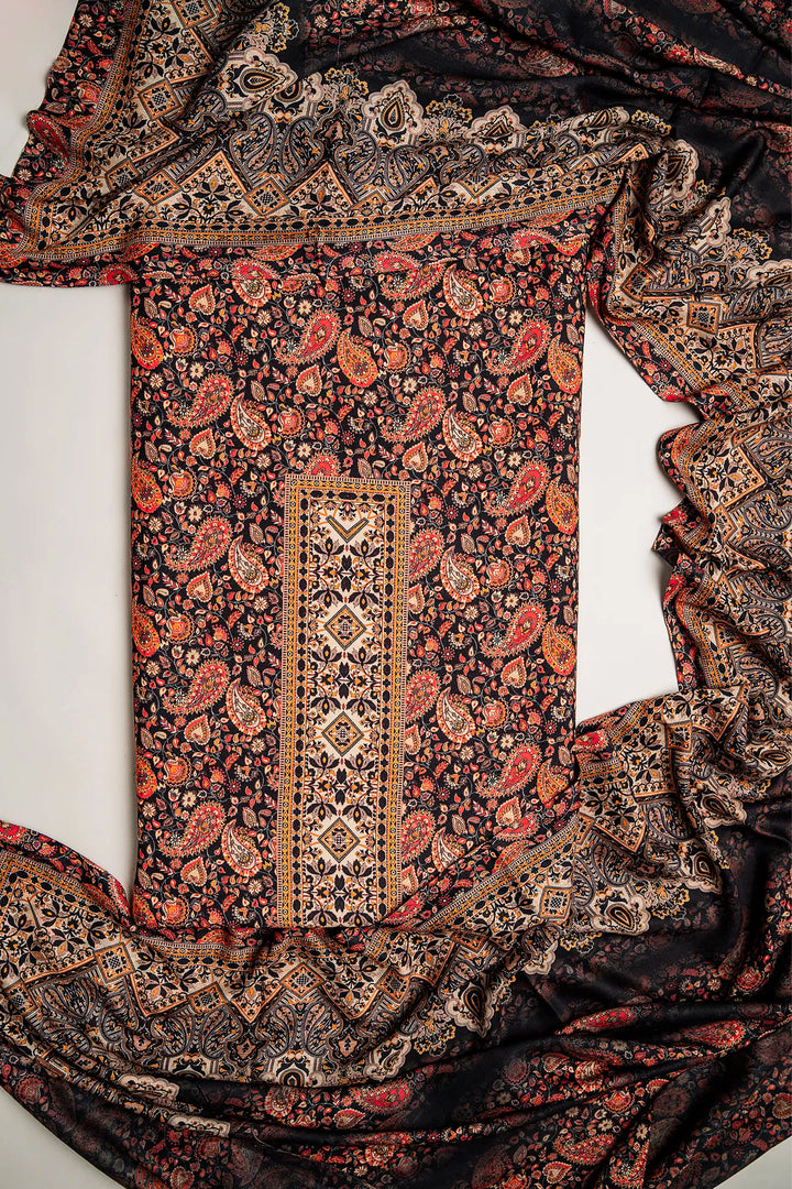 Panel Style Unstitched Suit With Reversible Dupatta