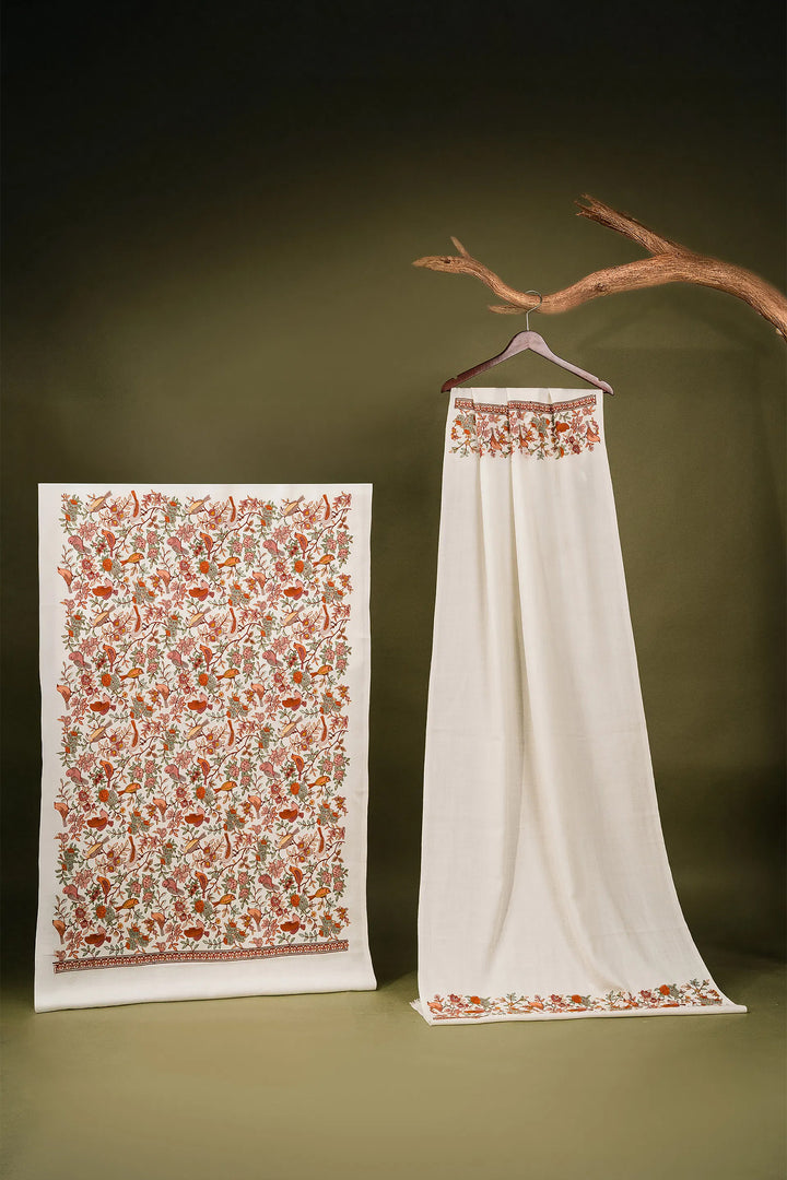 Bulbul Jaal Embroidered Unstitched Suit With Border Dupatta