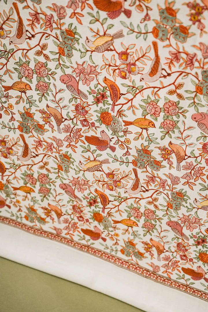 Bulbul Jaal Embroidered Unstitched Suit With Border Dupatta