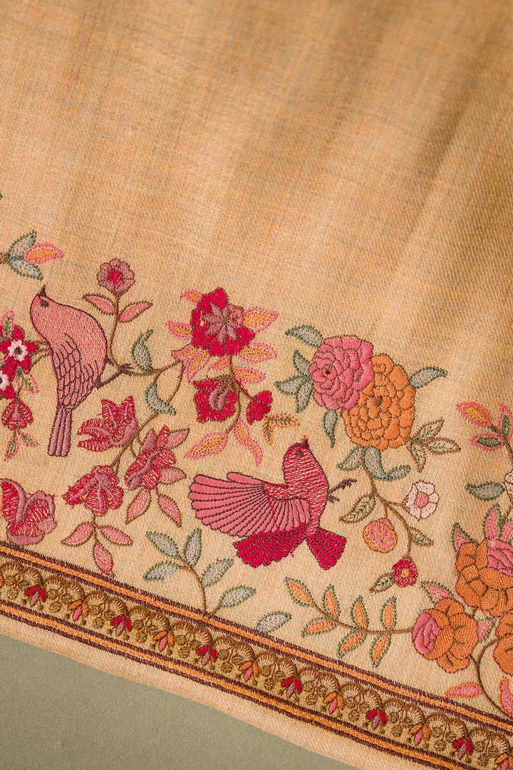 Bulbul Jaal Embroidered Unstitched Suit With Border Dupatta