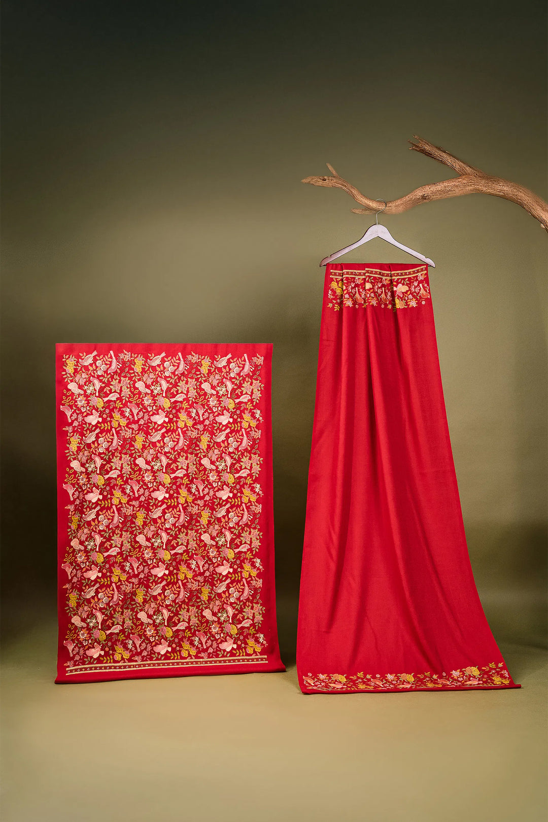 Bulbul Jaal Embroidered Unstitched Suit With Border Dupatta