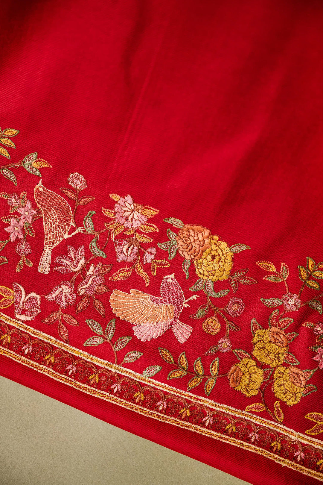 Bulbul Jaal Embroidered Unstitched Suit With Border Dupatta