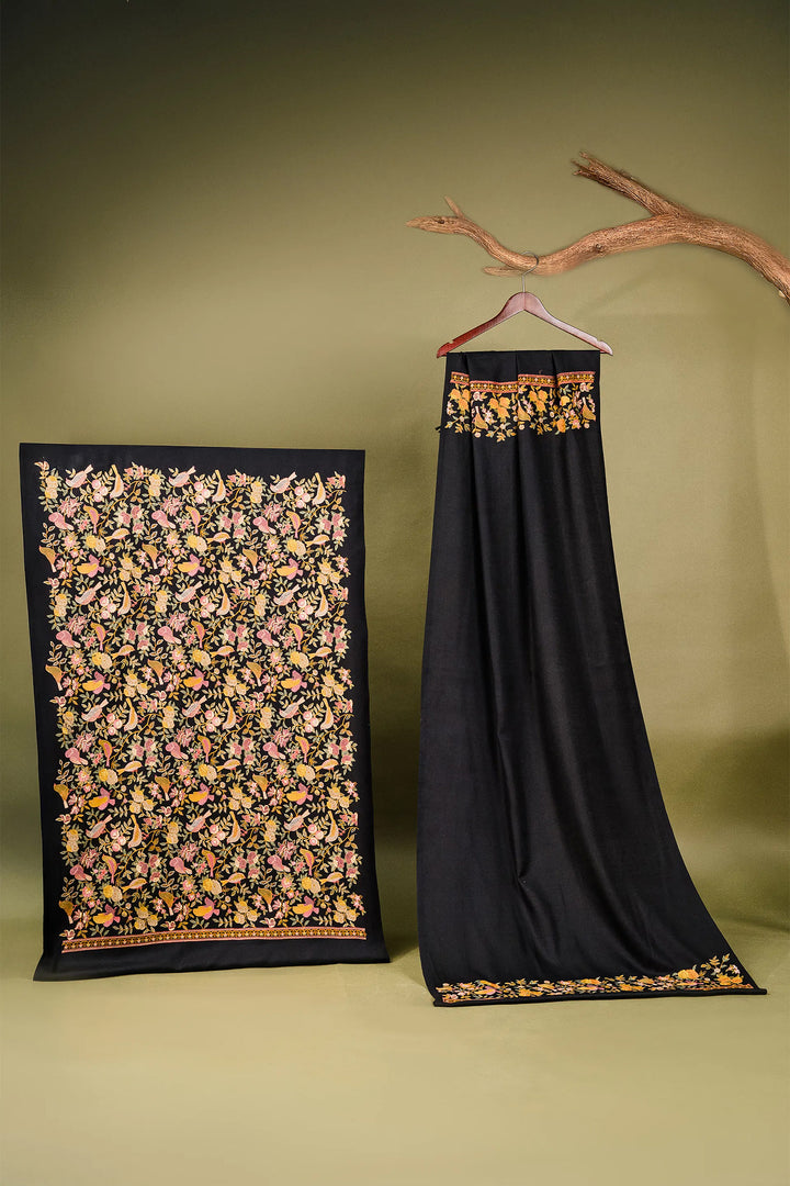 Bulbul Jaal Embroidered Unstitched Suit With Border Dupatta