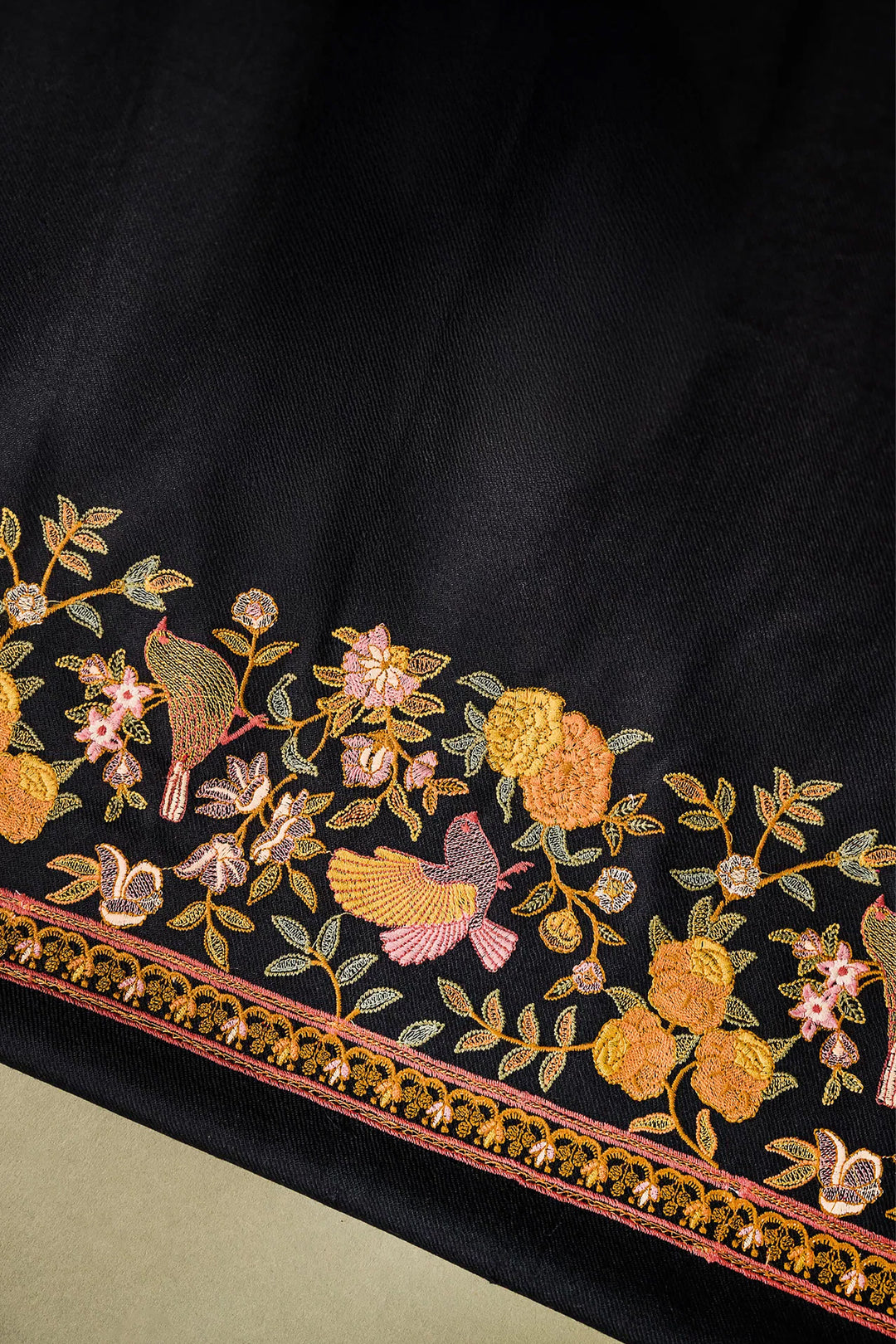 Bulbul Jaal Embroidered Unstitched Suit With Border Dupatta