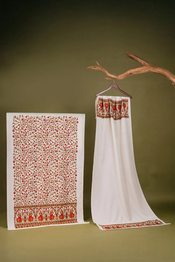 Deepika Figurative Jaal Embroidered Unstitched Suit