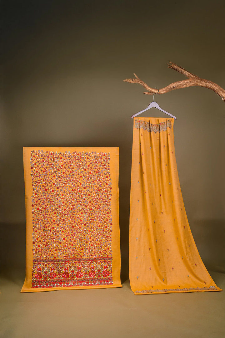 Deepika Figurative Jaal Embroidered Unstitched Suit