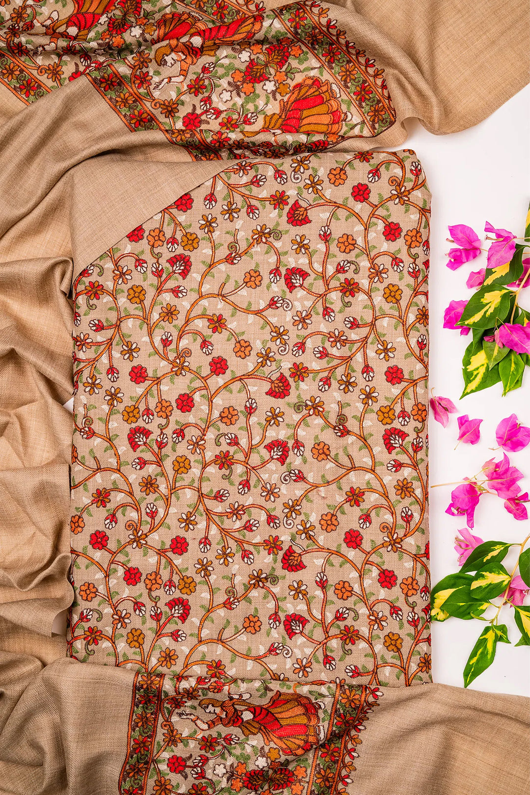 Deepika Figurative Jaal Embroidered Unstitched Suit