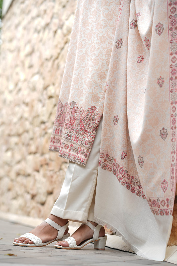 Self Woven Paisley Unstitched Suit